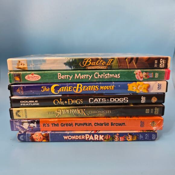 Kids Movie DVD Lot – Balto II, Care Bears, Spiderwick, Wonder Park, + 3 more - Picture 1 of 15